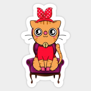 Cat on Chair Halloween Cat Sticker